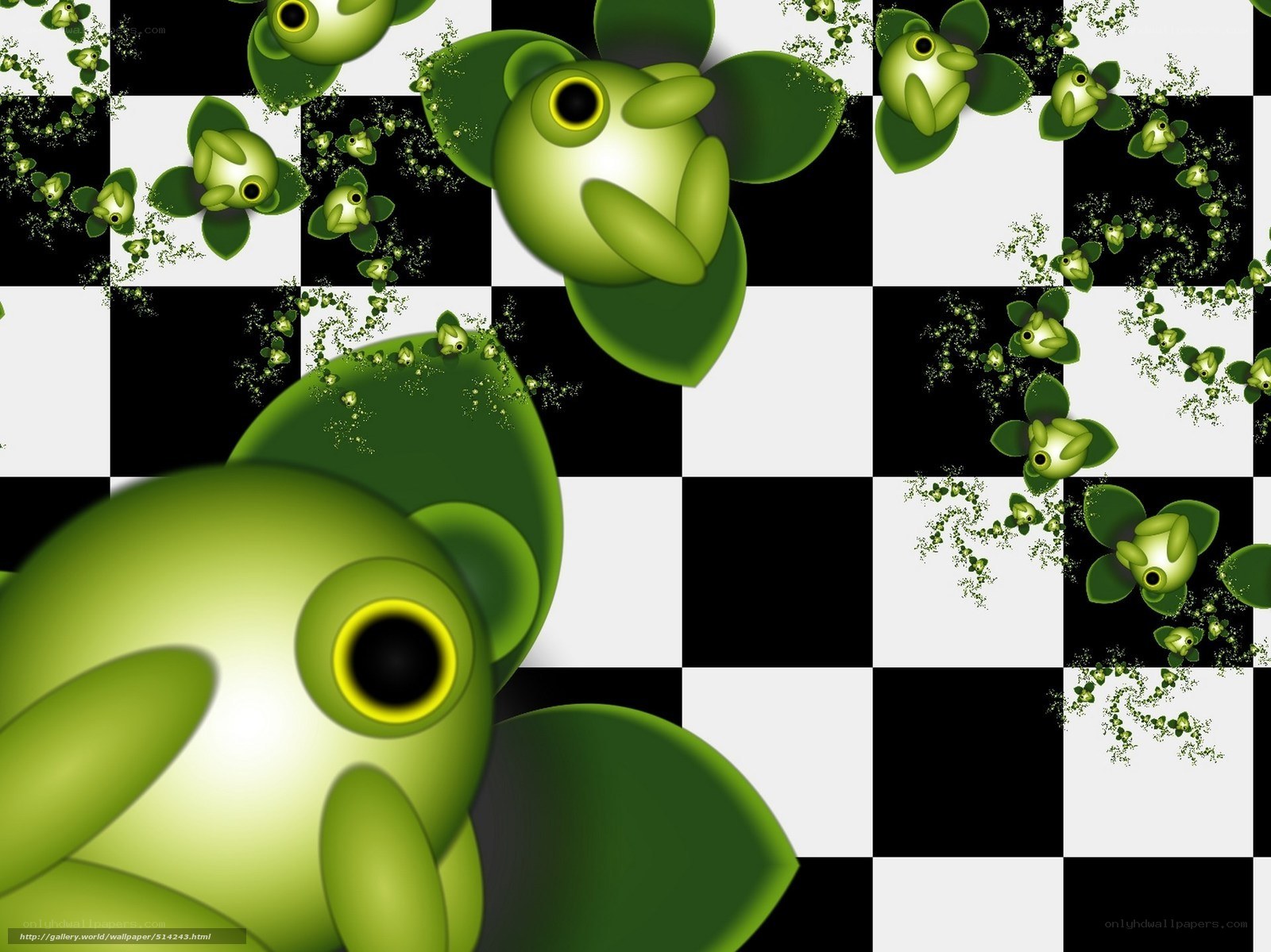 green frog fractal wallpaper