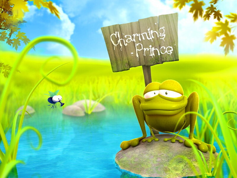 Green Frog Holding Sign — Playful, Summer