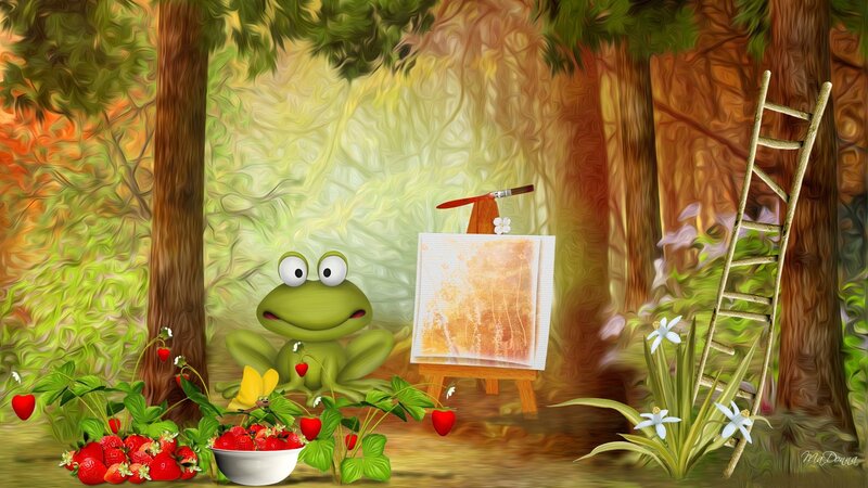 Green Frog in Forest
