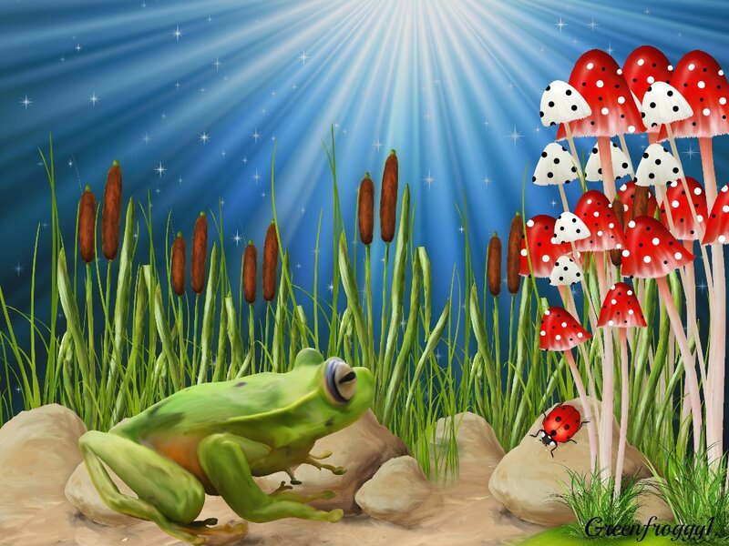 Green Frog in Marsh