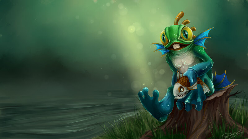 Green Frog-like Creature — Dramatic, Digital Art