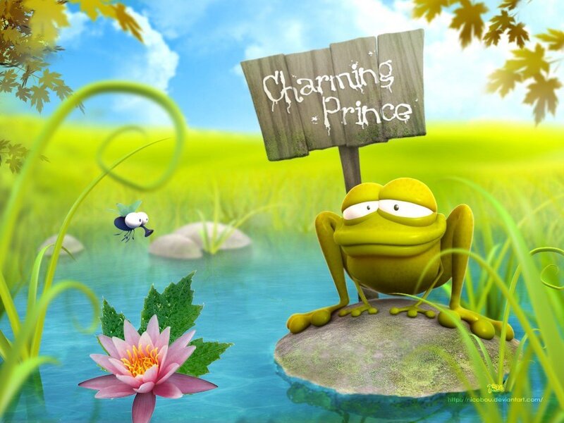 Green Frog on Rock — Playful, Afternoon, Digital Art