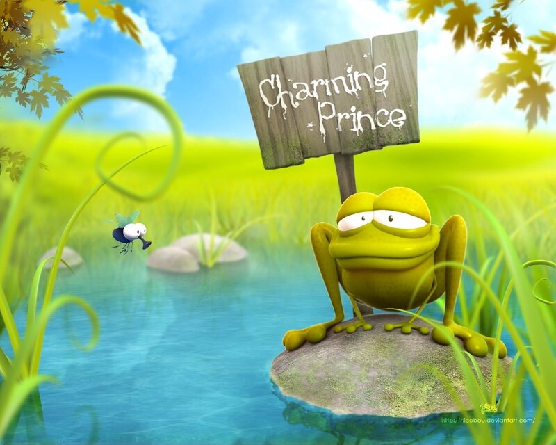 Green Frog on Rock — Playful, Afternoon
