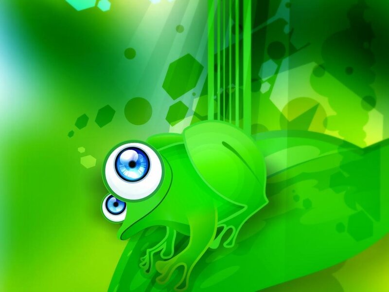 Green Frog with Blue Eyes
