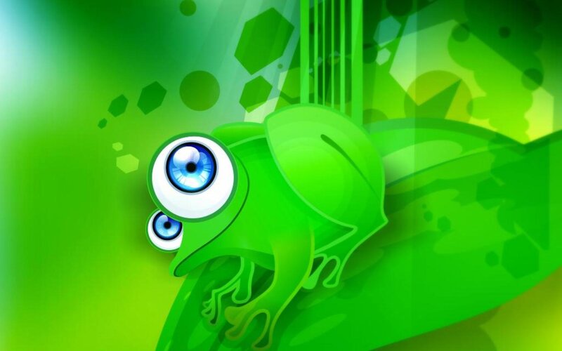 Green Frog with Large Eyes