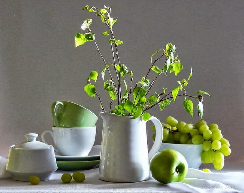 Green Fruit and Pitcher