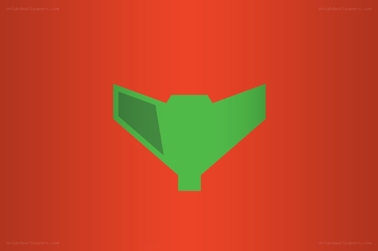 green funnel icon on red