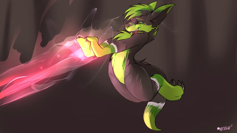 Green-furred Anthropomorphic Character