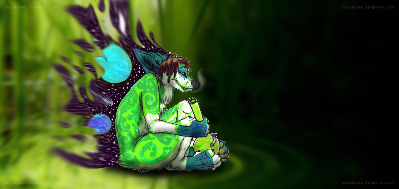 green-furred creature meditating