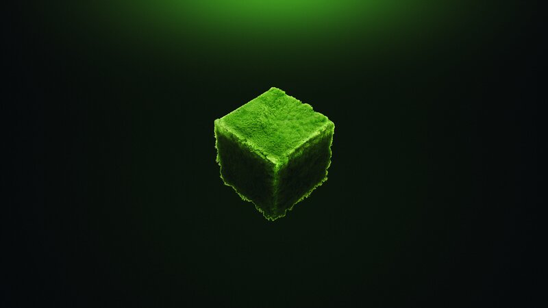 Green Furry Cube