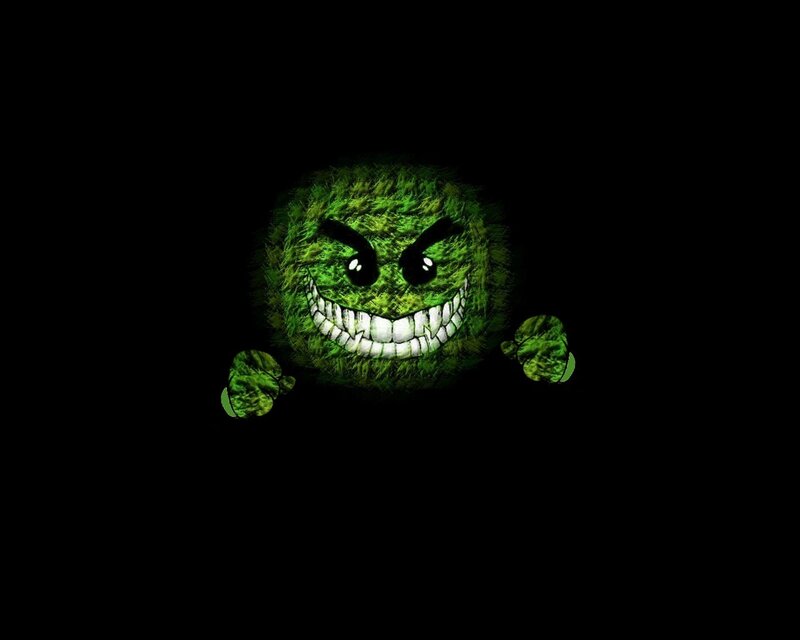 Green Furry Monster — Black