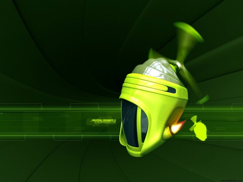 green futuristic drone in tunnel