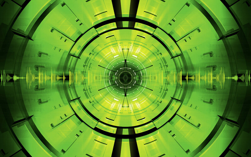 green futuristic tunnel