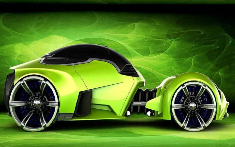 Green Futuristic Vehicle