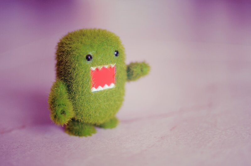 green fuzzy monster toy