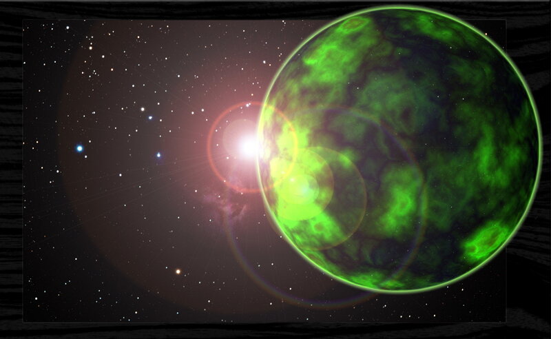 Green Gas Giant Planet — Dramatic