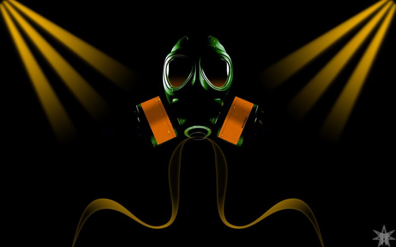 Green Gas Mask — Black