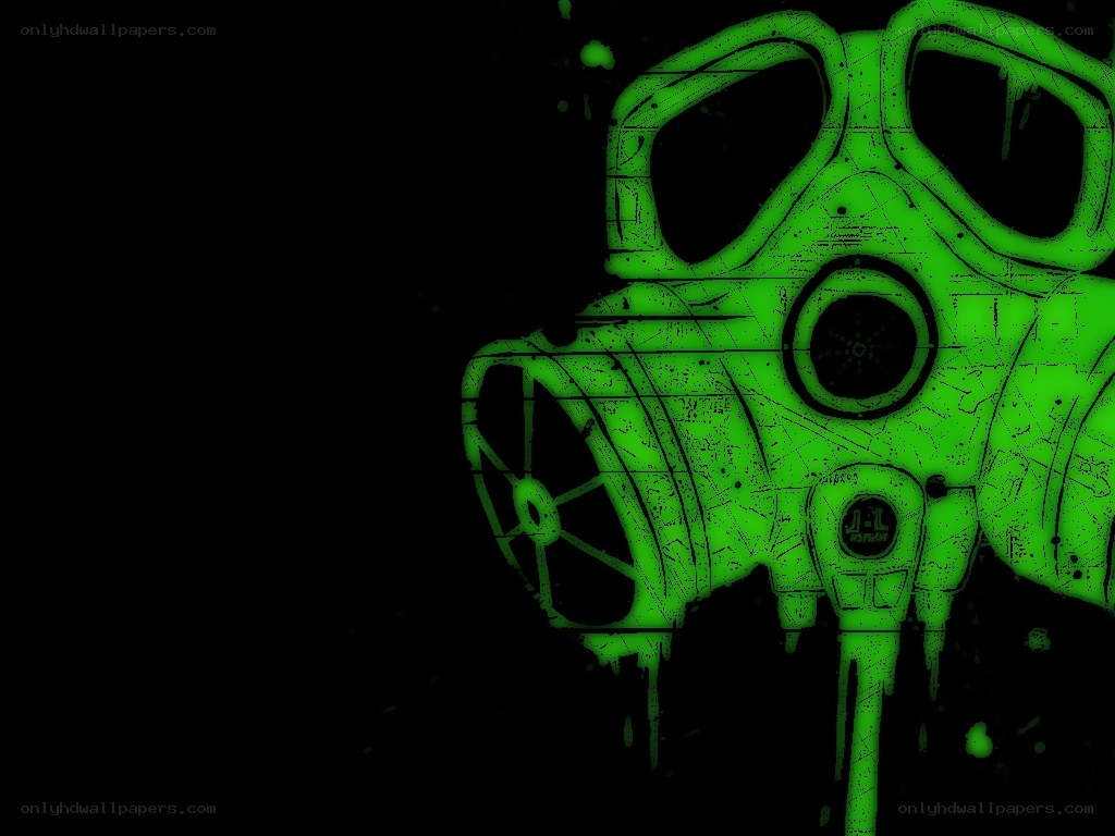 green gas mask design