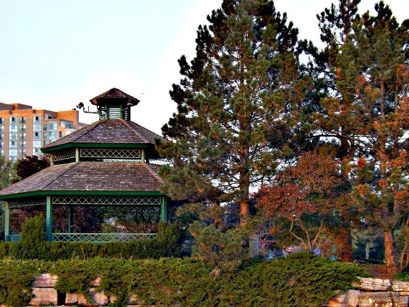 Green Gazebo in Park — Serene
