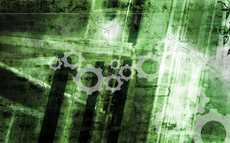 green gears abstract background