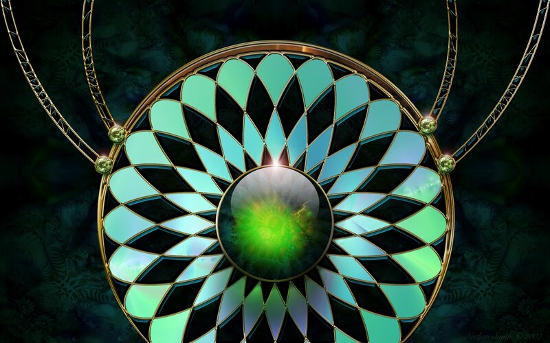 green gemstone dreamcatcher