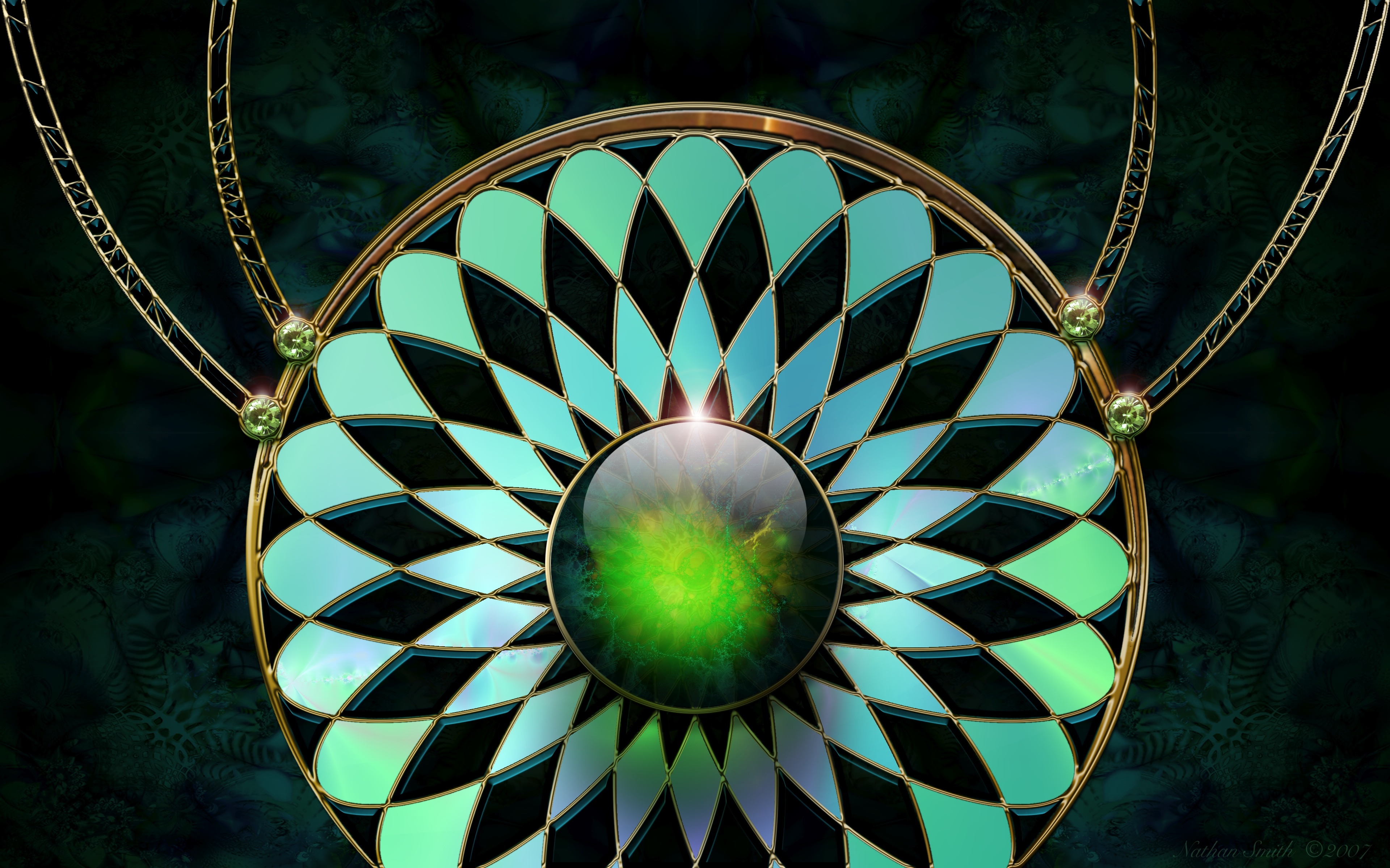 green gemstone dreamcatcher