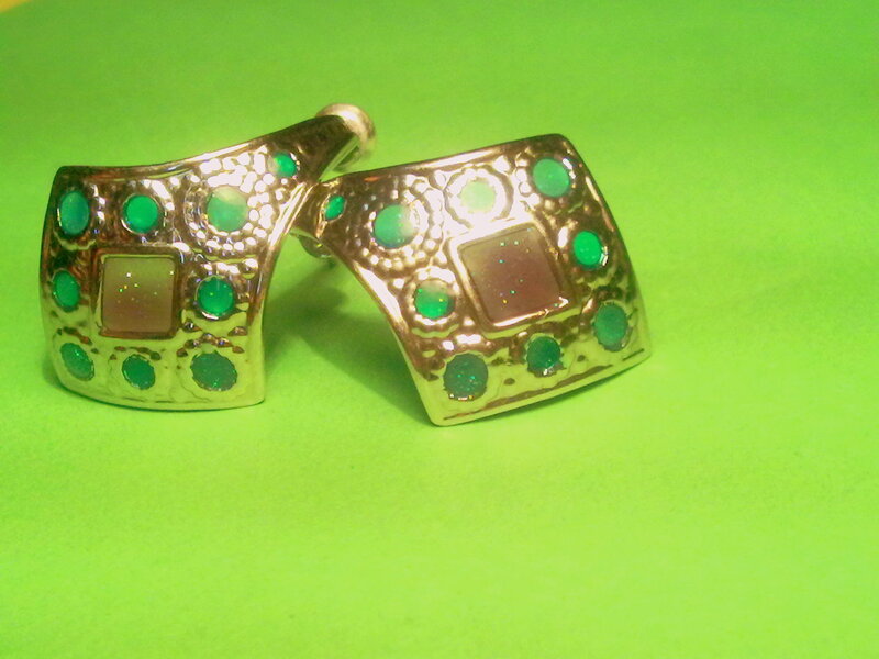 green gemstone earrings