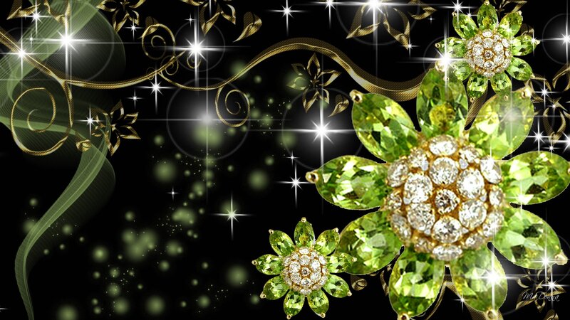 Green Gemstone Flowers