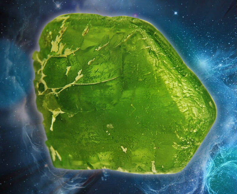 green gemstone in space