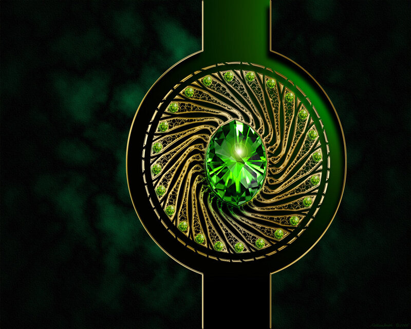 Green gemstone jewelry design