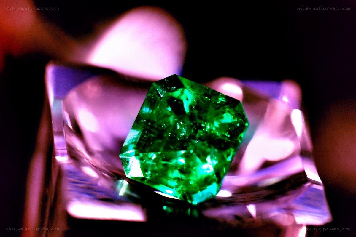 green gemstone on display