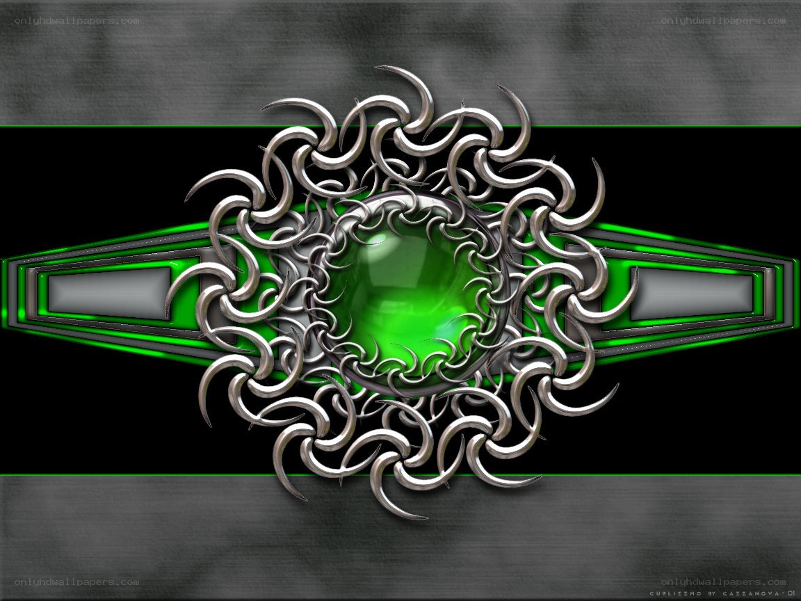 Green gemstone ornate design