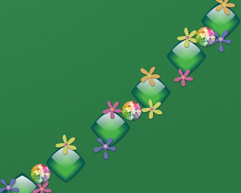 Green Gemstones with Flowers