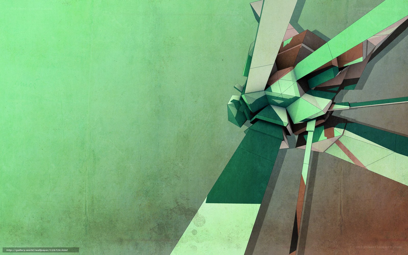 green geometric abstract art