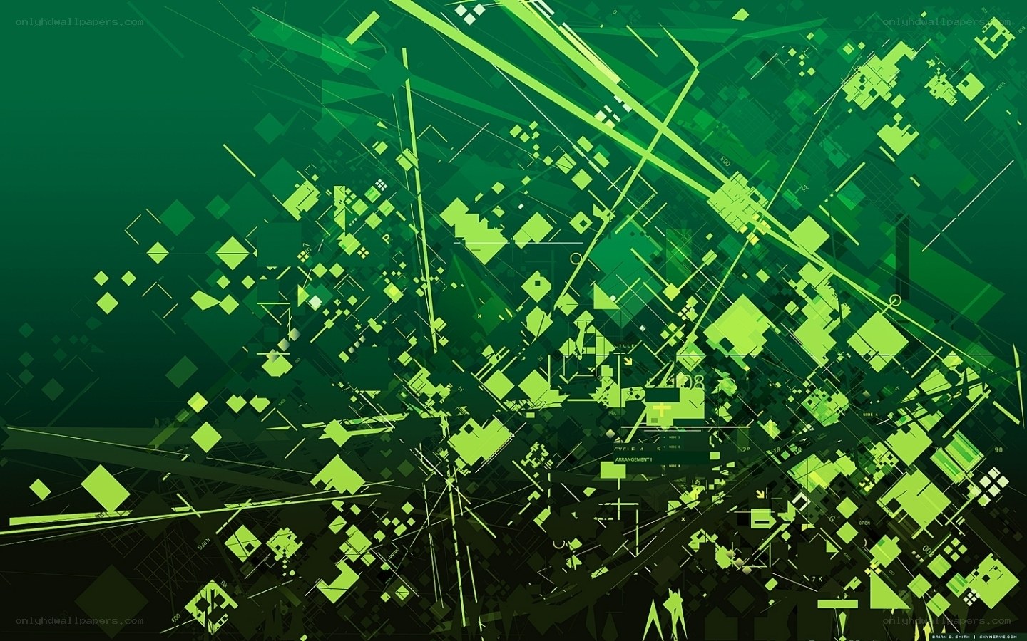 green geometric abstract pattern