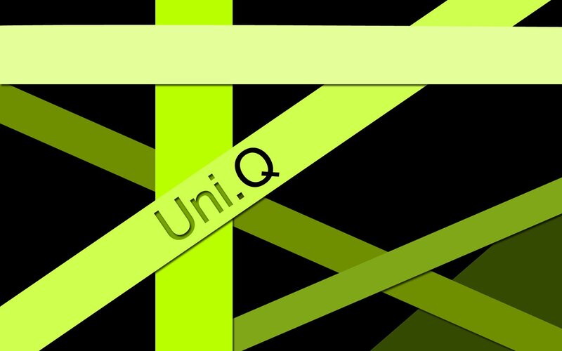 green geometric design with text