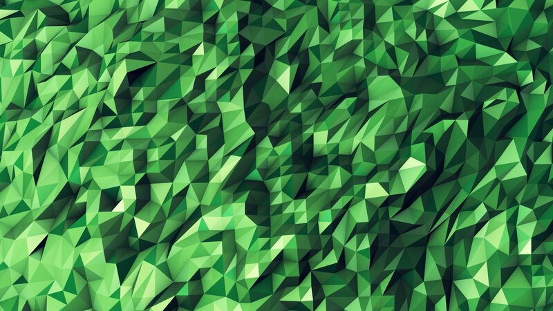 green geometric low-poly pattern