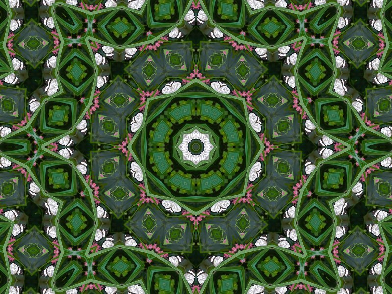 green geometric mandala pattern