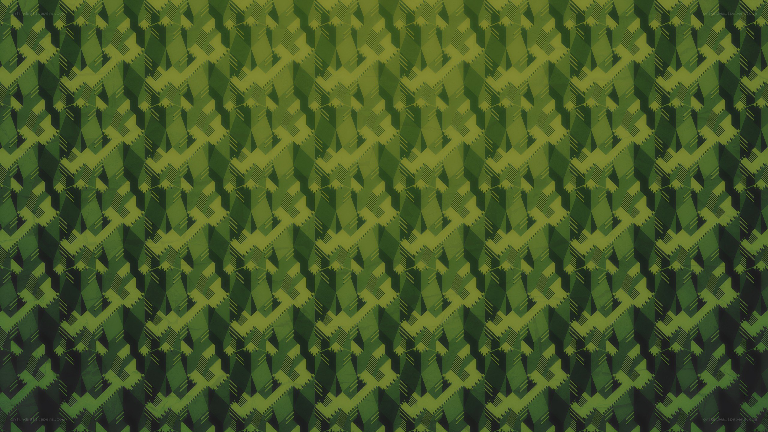 green geometric pattern
