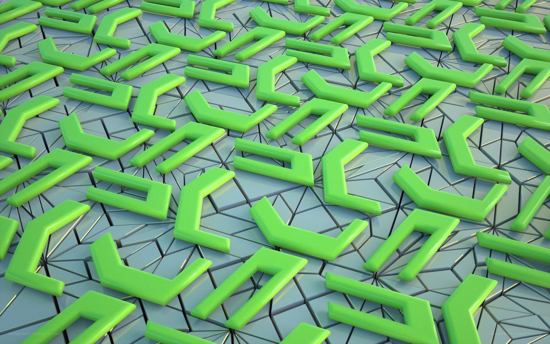 green geometric pattern