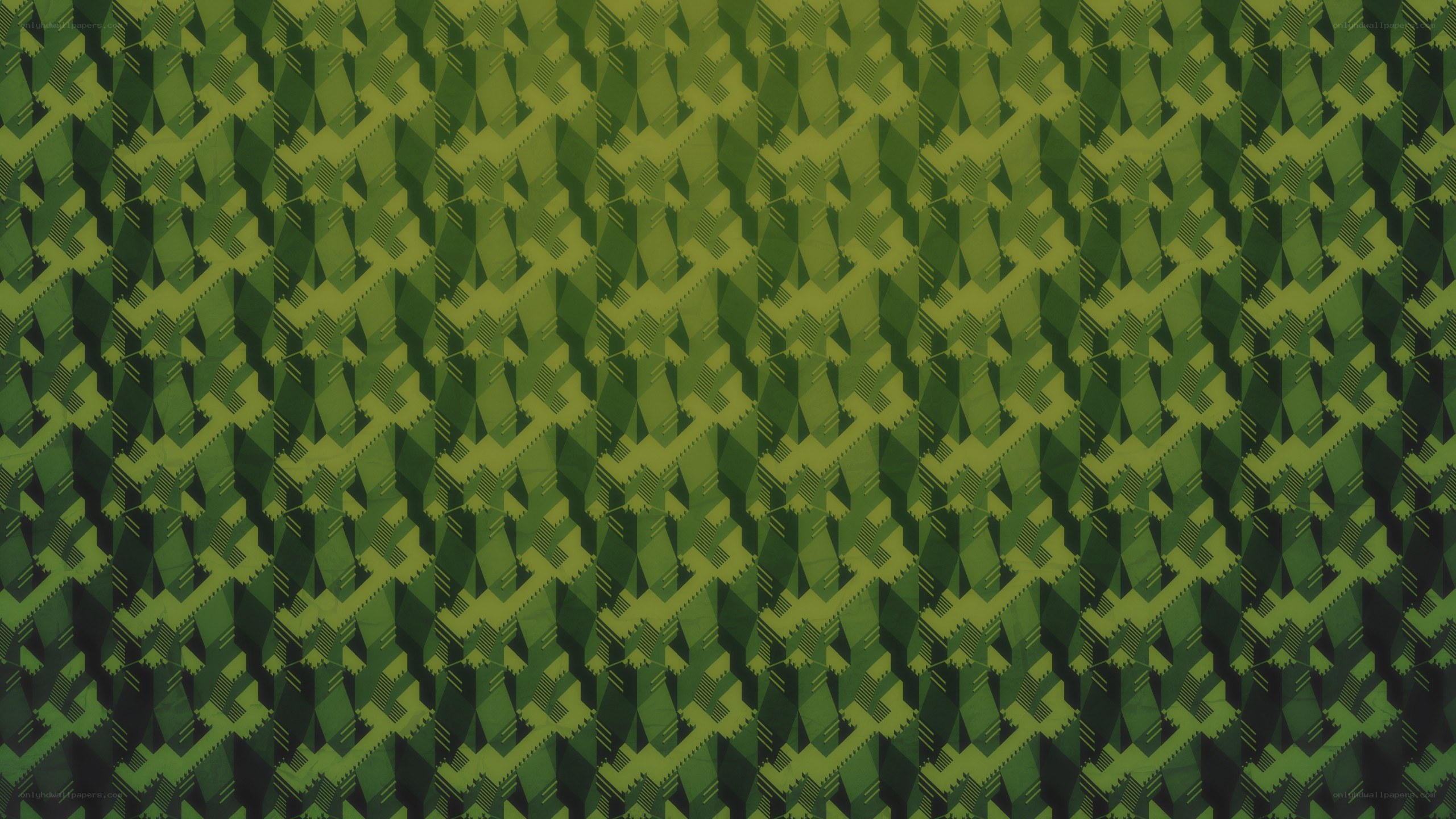 green geometric pattern
