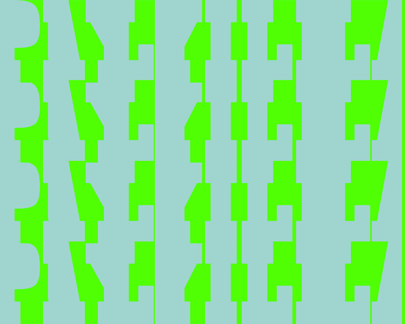 green geometric pattern