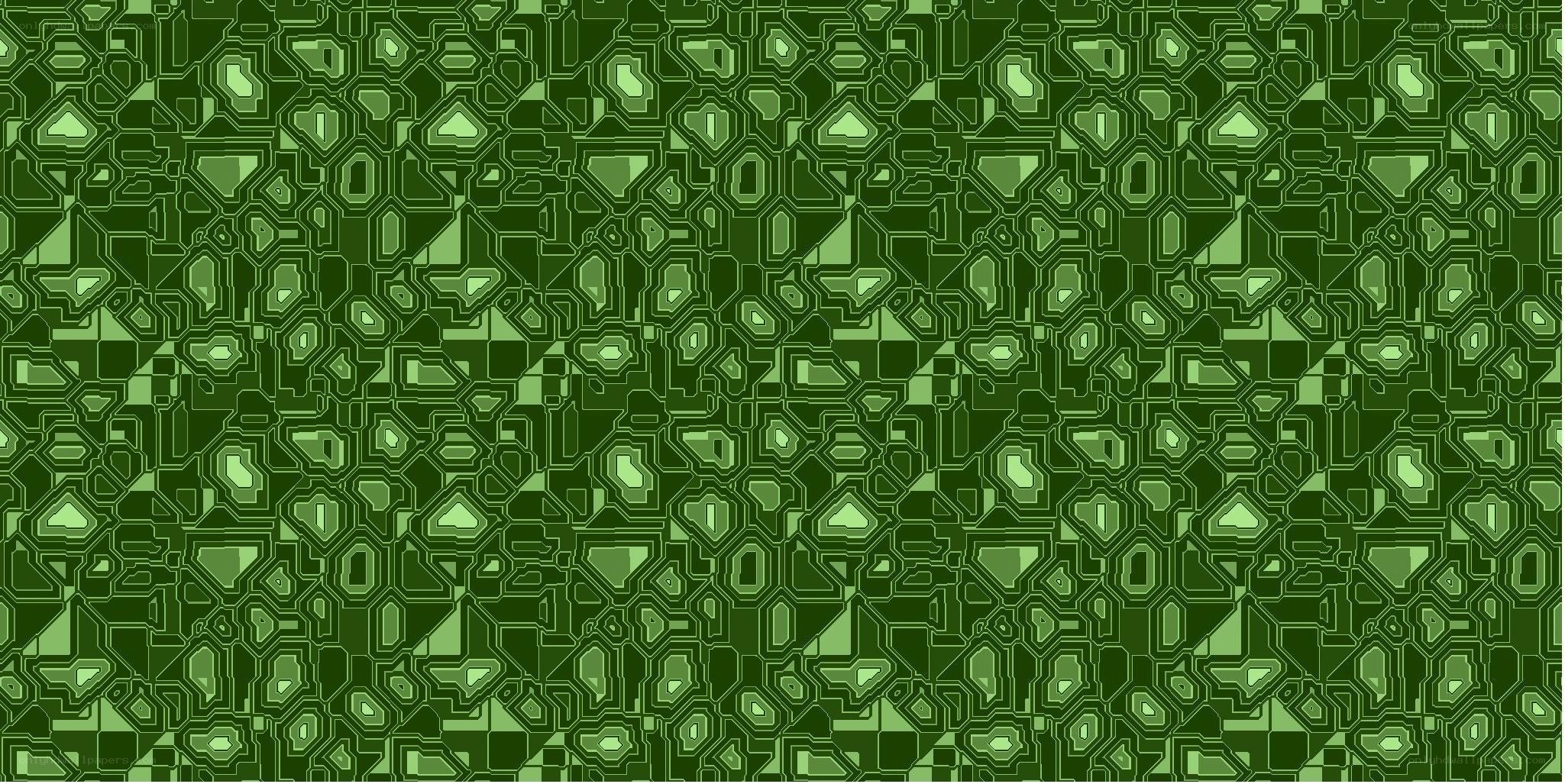 green geometric pattern