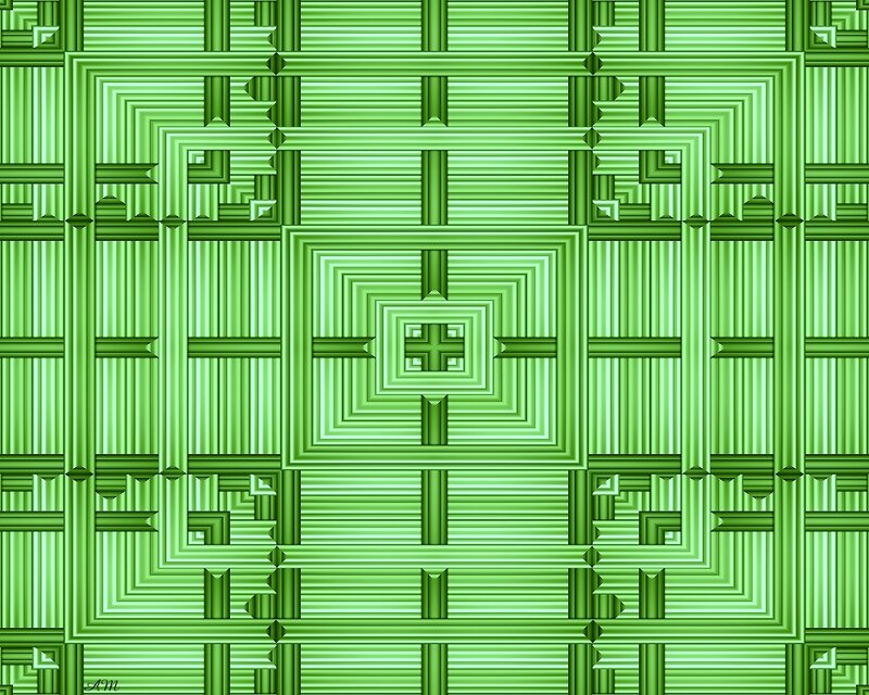 Green Geometric Pattern — Calm, Abstract, Squares