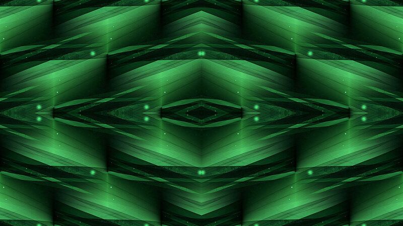 Green Geometric Pattern — Hypnotic, Abstract, Diamond Shape, Light Streaks
