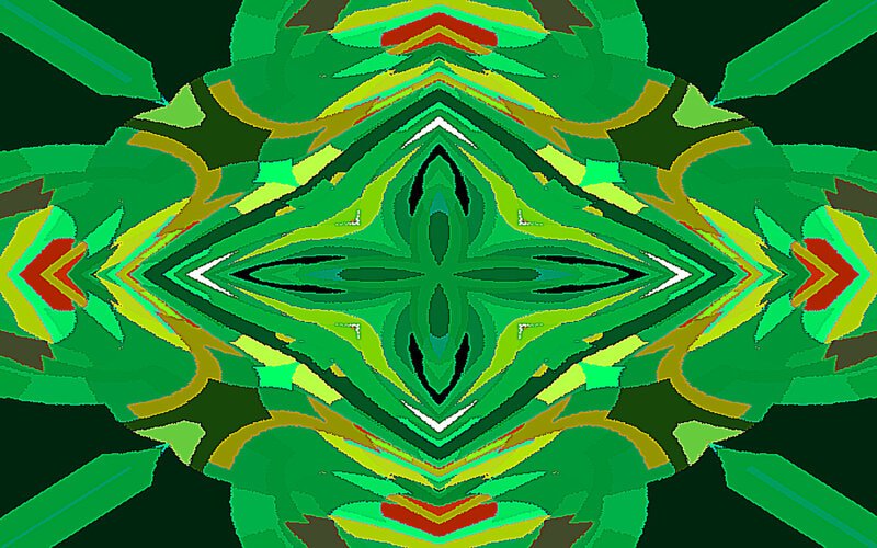 Green Geometric Pattern — Hypnotic, Abstract, Diamond Shape