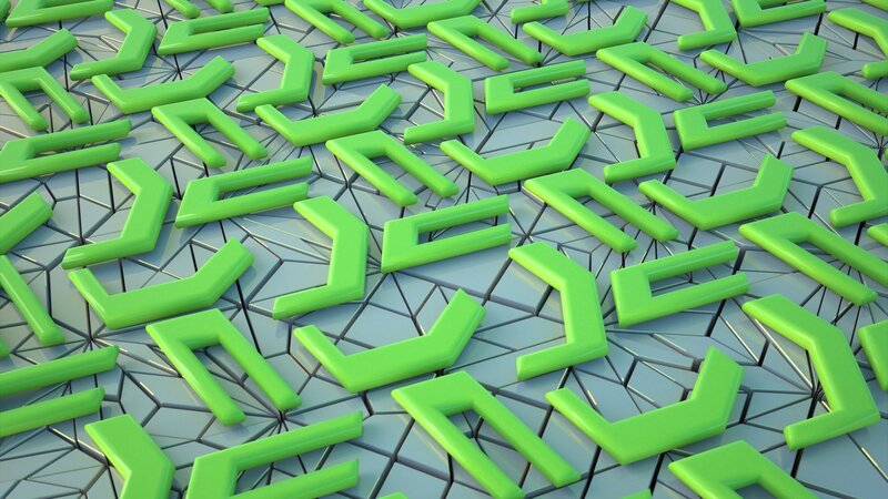green geometric pattern on grid