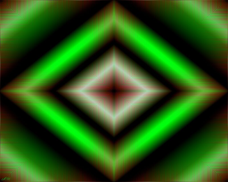 Green geometric pattern with light effect