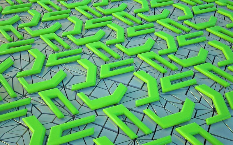 Green Geometric Shapes — Abstract, 3d Render