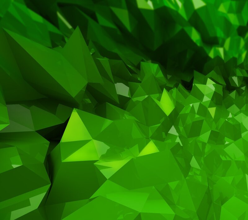 Green Geometric Shapes — Abstract, 3d Render, Triangles